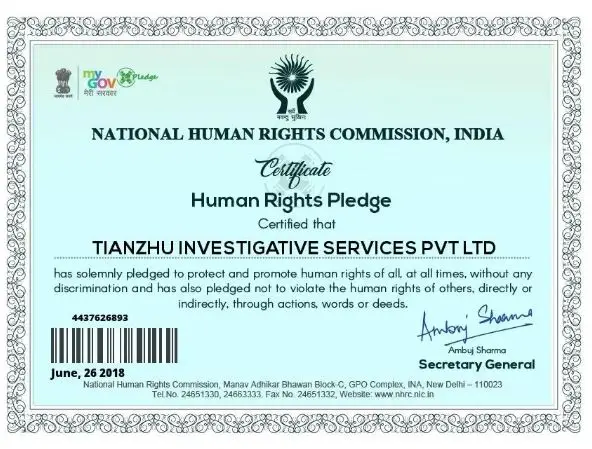 Certificate Human Rights Pledge 2018
